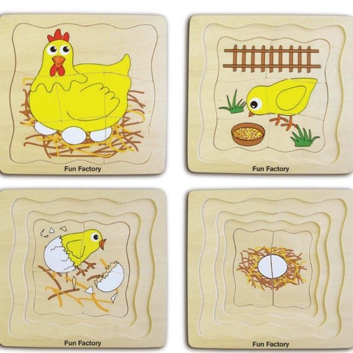 Fun Factory - Wooden Lifecycle Puzzle Chicken