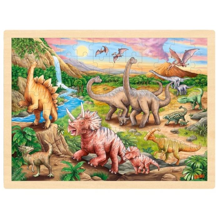 Goki - Wooden Puzzle Dinosaur Tracks