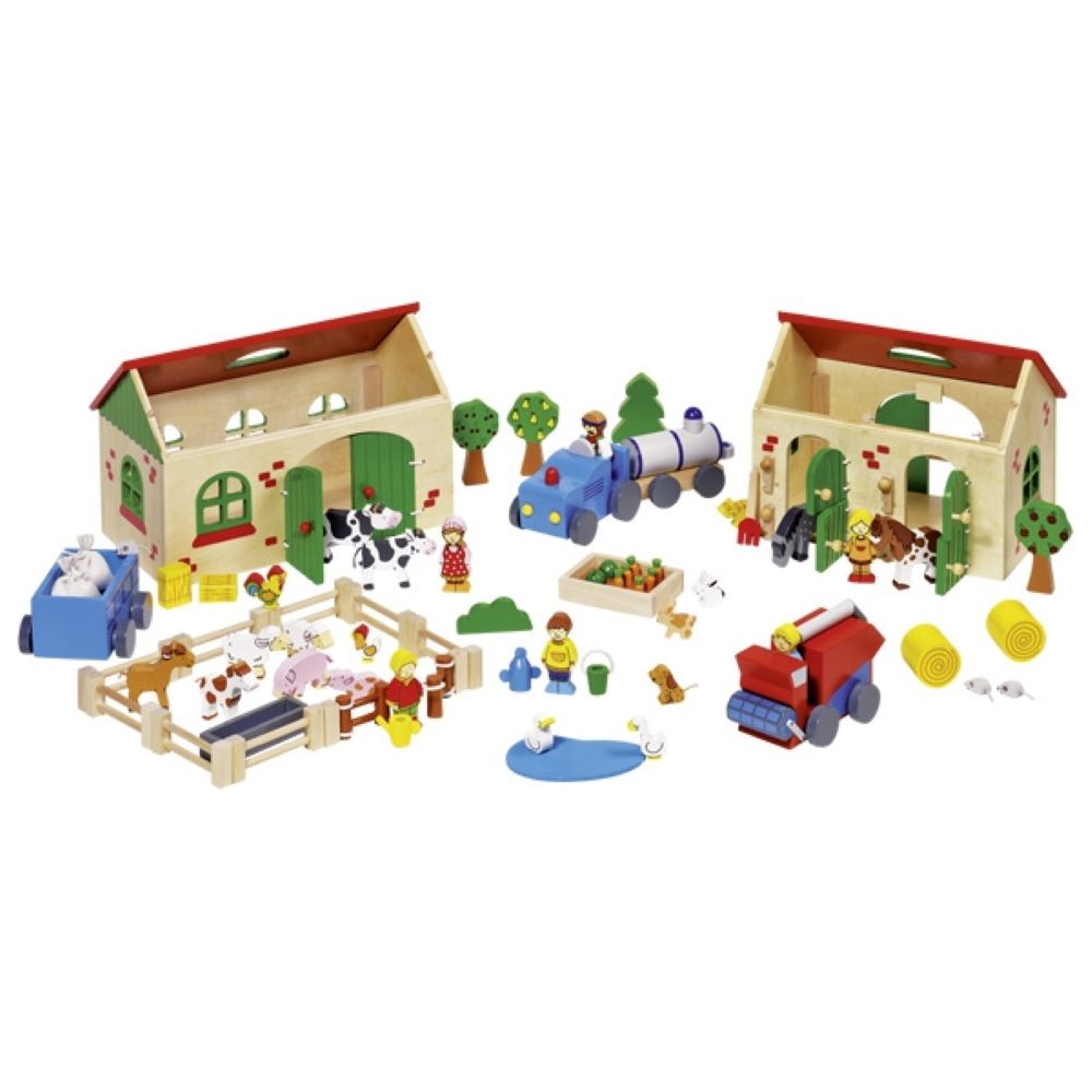 wooden farm playset