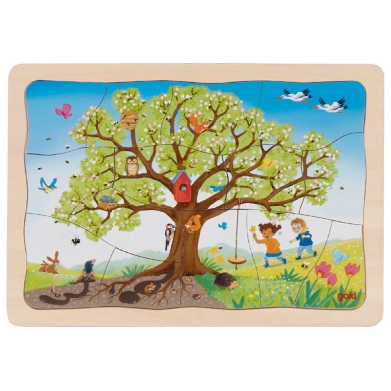 Goki - Wooden Layer Puzzle Apple Tree