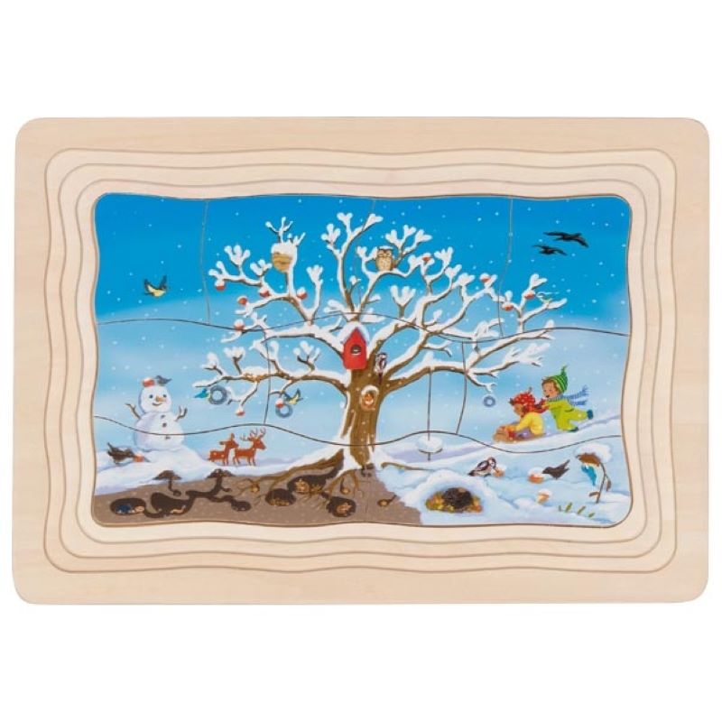 Goki - Wooden Layer Puzzle Apple Tree