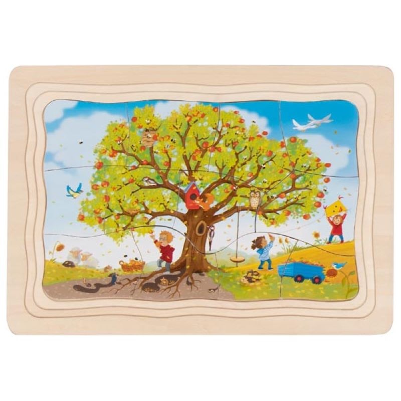 Goki - Wooden Layer Puzzle Apple Tree