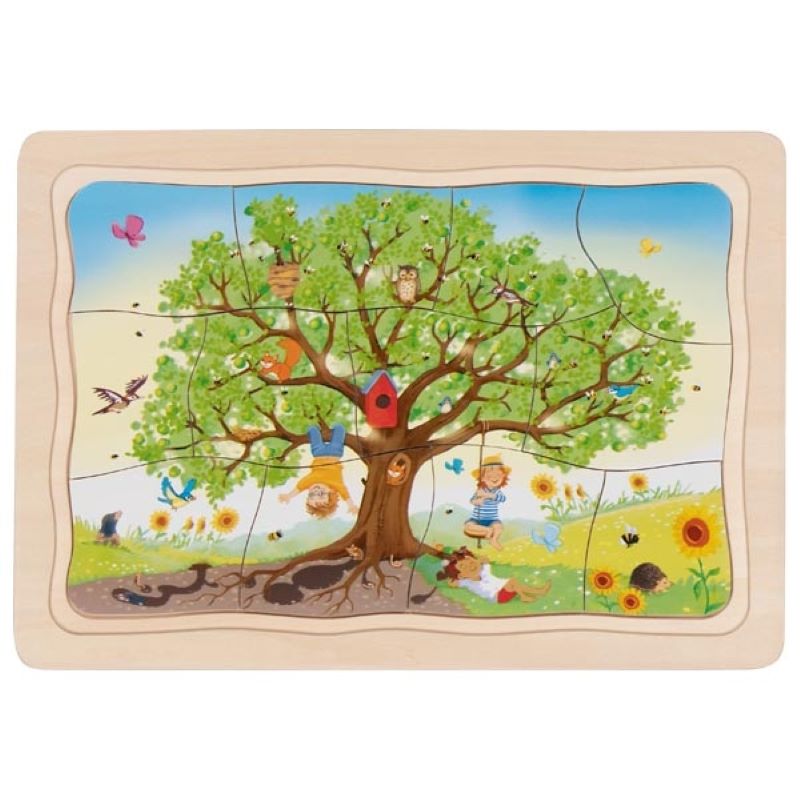 Goki - Wooden Layer Puzzle Apple Tree