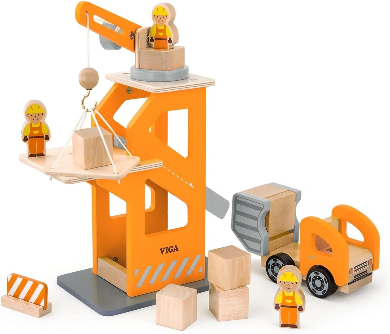 Viga Toys - Crane Lift with Dump Truck