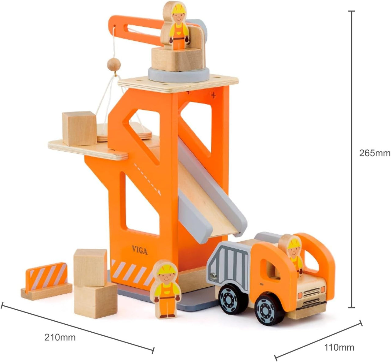 Viga Toys - Crane Lift with Dump Truck