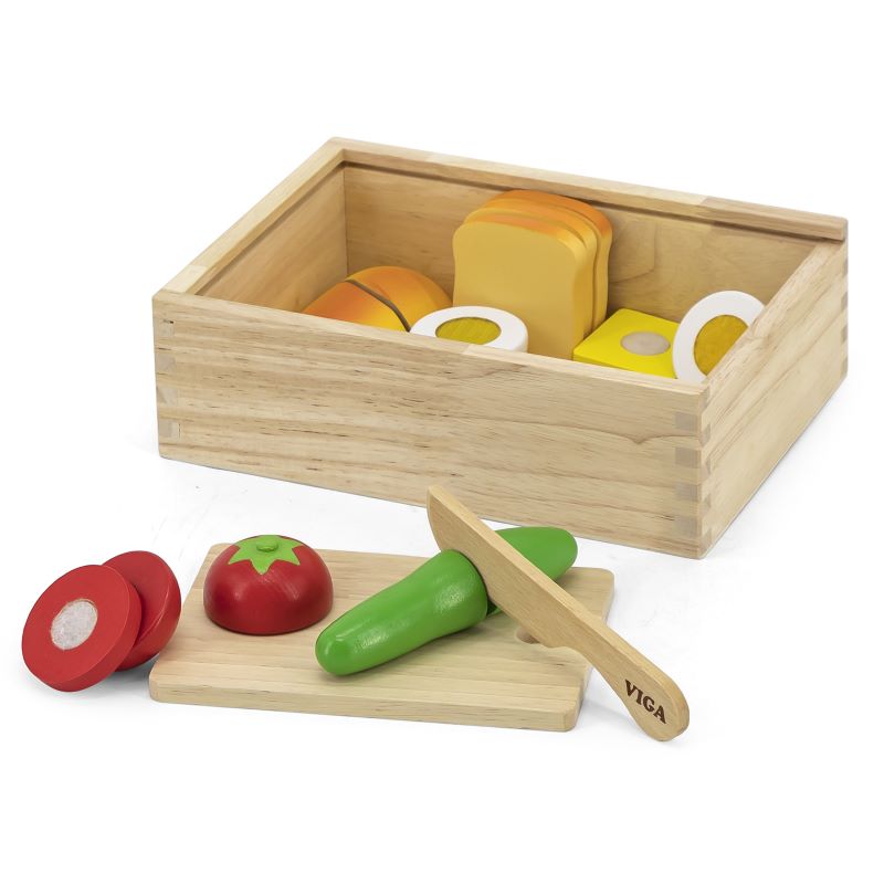 Viga Toys - Wooden Breakfast Food Cutting