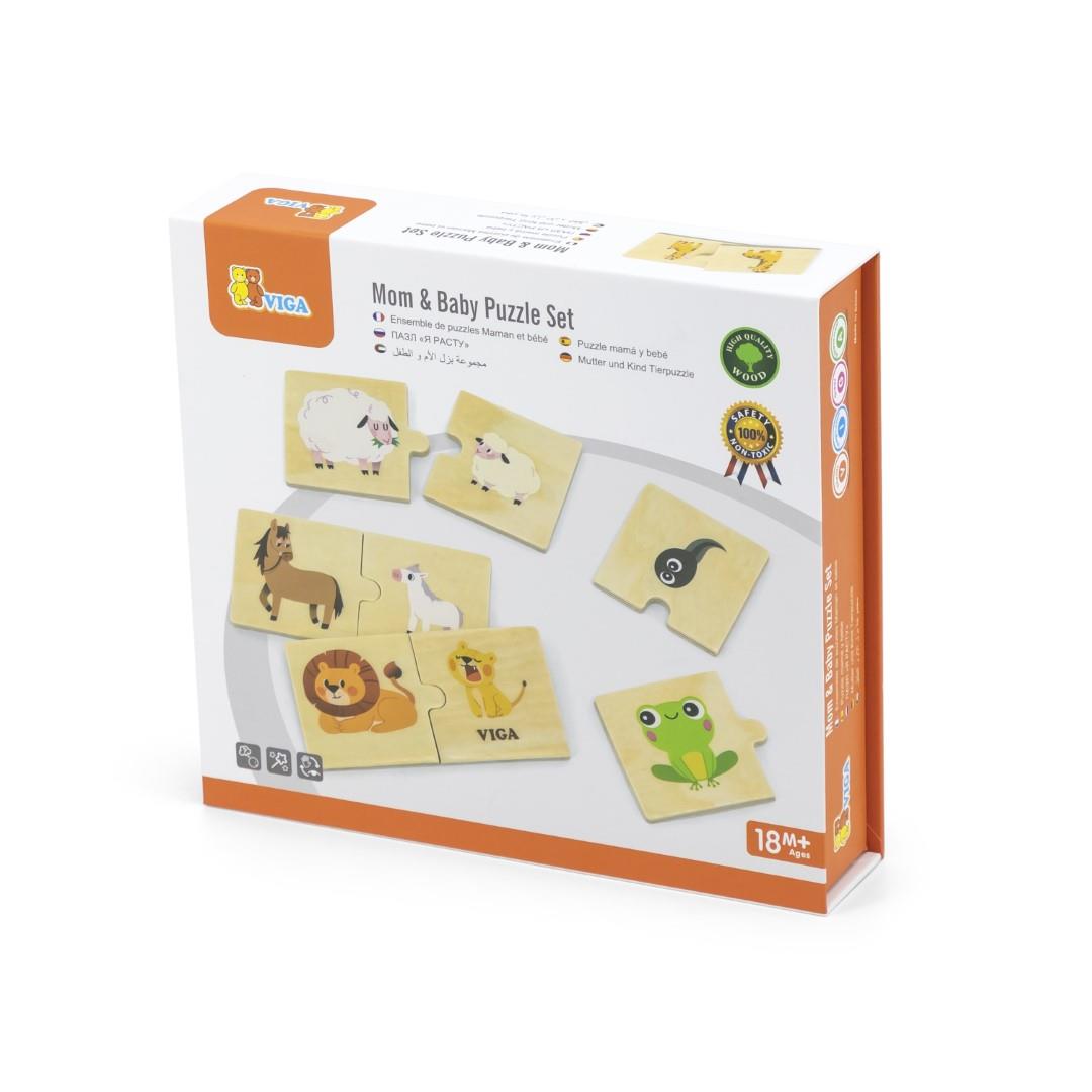 Viga Toys - Mum & Baby Animal Puzzle