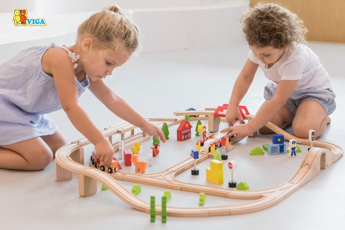 Viga Toys - Train Set (90 pieces)