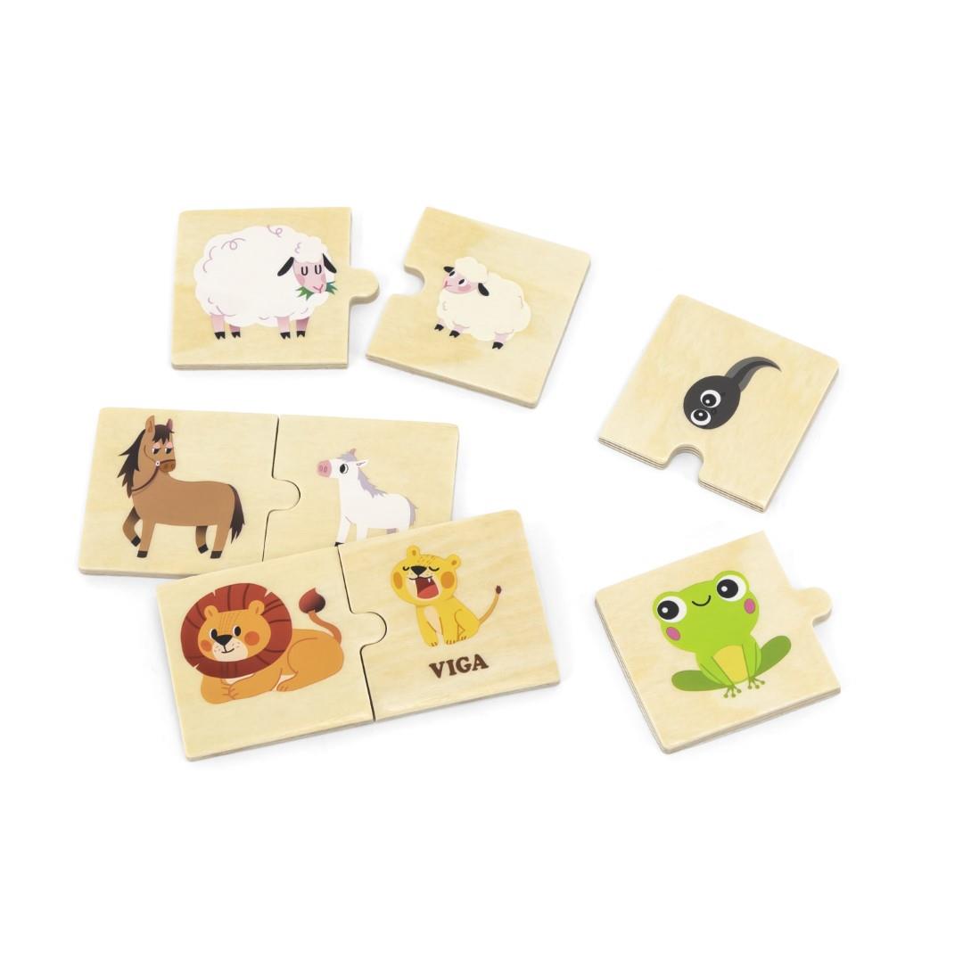 Viga Toys - Mum & Baby Animal Puzzle