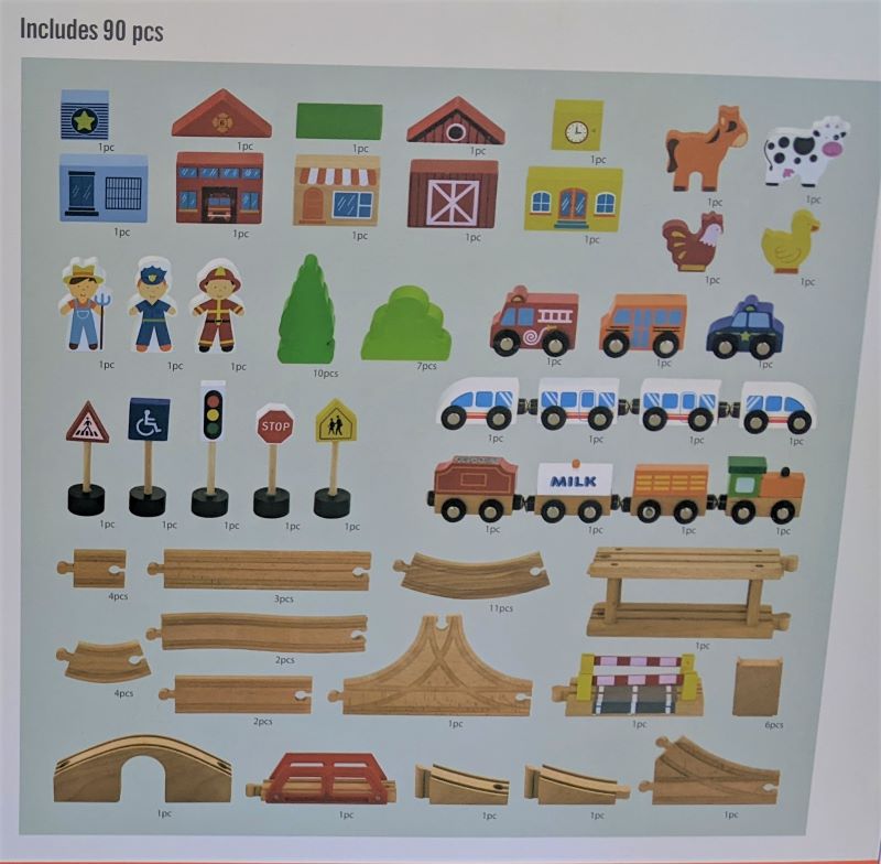 Viga Toys - Train Set (90 pieces)