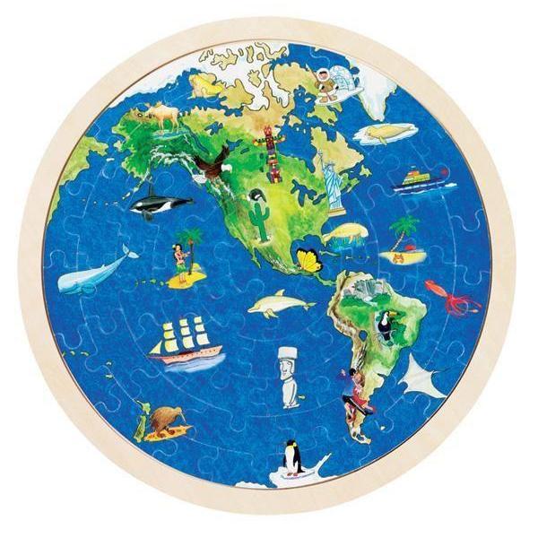 Goki - Globe Puzzle (57 pc) - Wooden World