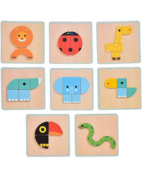 Thumbnail for djeco wooden animal shapes board