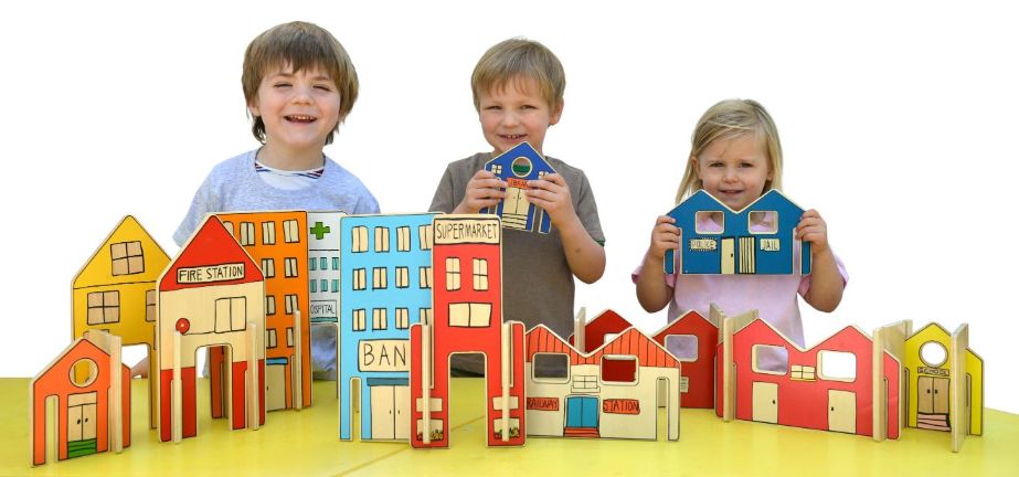 wooden building set for imagination