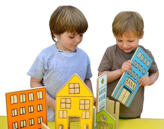 happy architect town building set