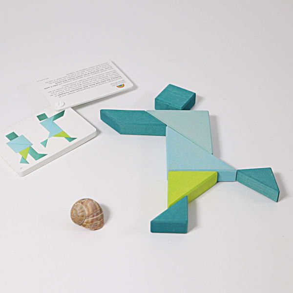 Grimm's - Wooden Tangram Turquoise