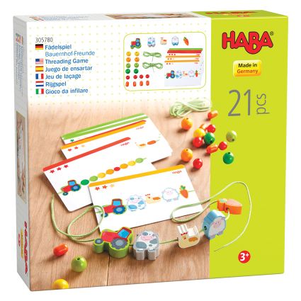 HABA - Wooden Threading Blocks Farm