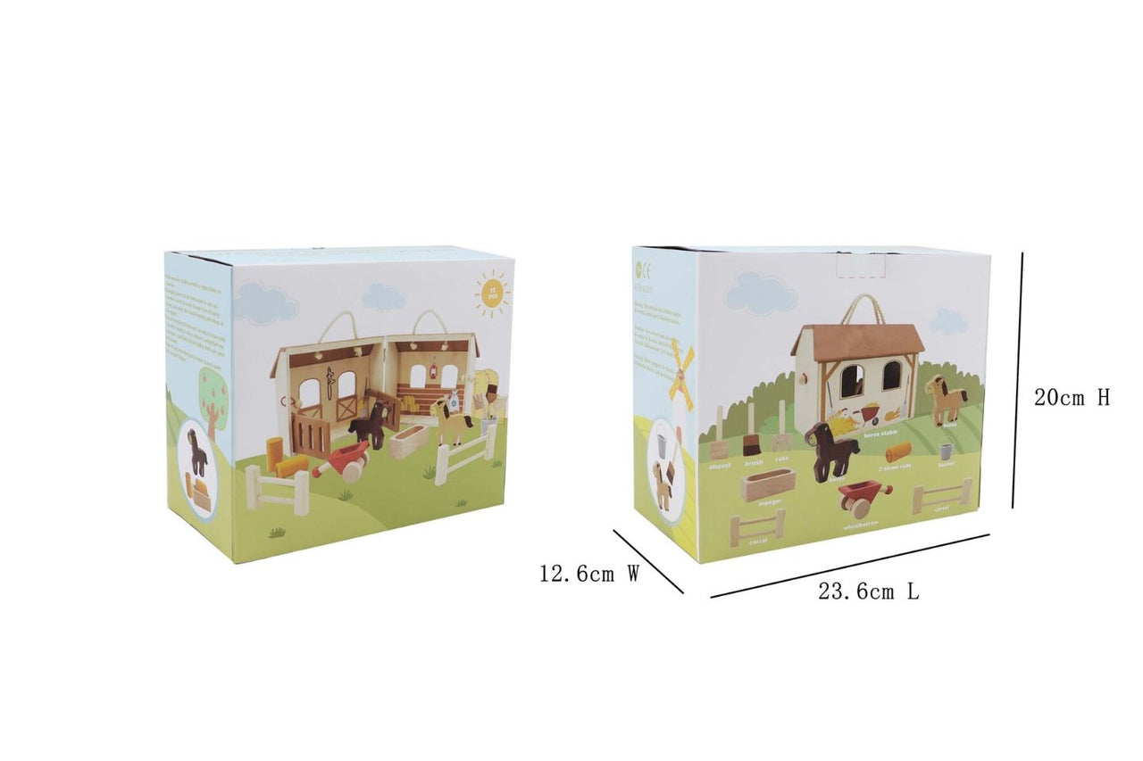 Kaper Kidz - Wooden Horse Stable Playset