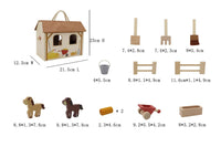 Thumbnail for Kaper Kidz - Wooden Horse Stable Playset