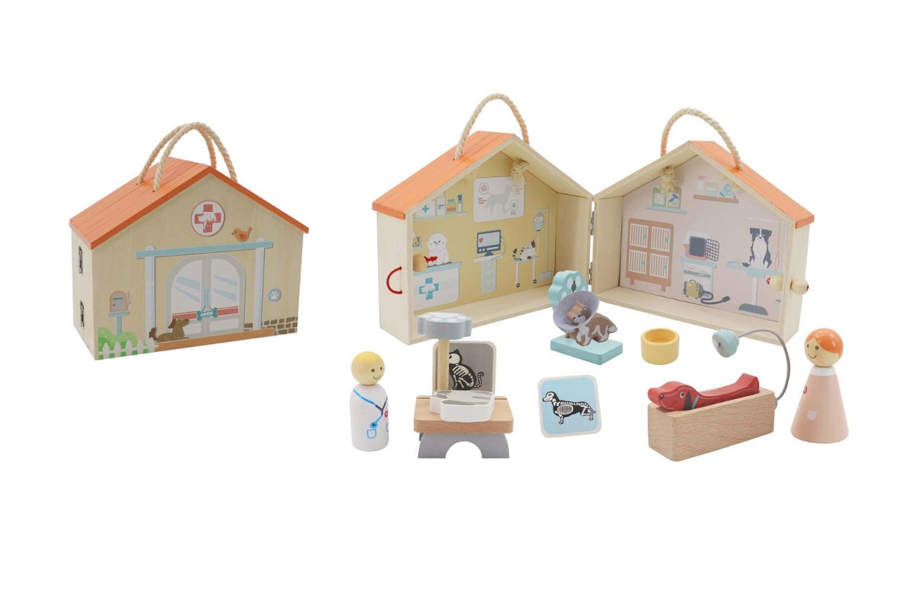 Kaper Kidz - Wooden Pet Vet Hospital Playset