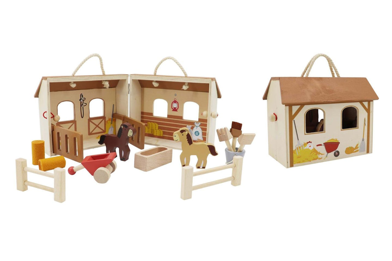 Kaper Kidz - Wooden Horse Stable Playset