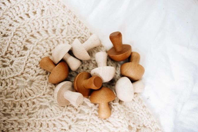 QToys - Wooden Mushrooms