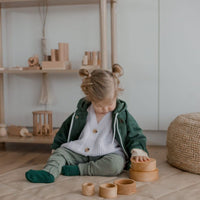 Thumbnail for QToys - Wooden Stacking and Nesting Bowls