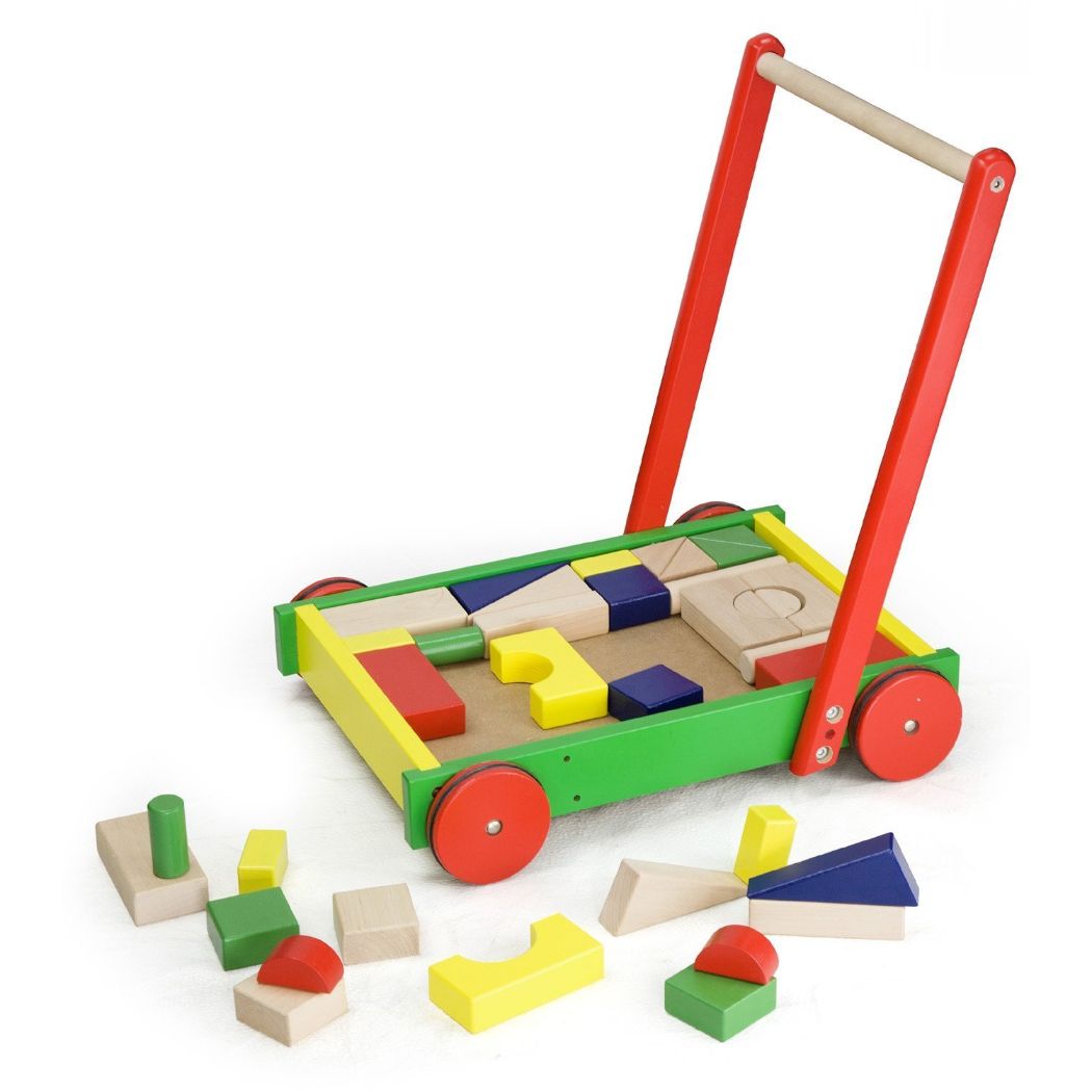 Viga Toys - Wooden Walker with Blocks