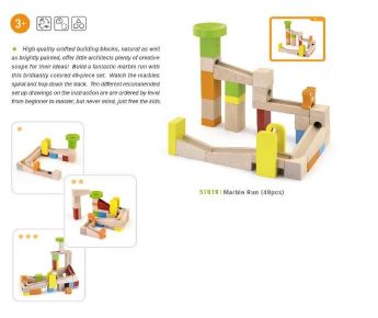 Viga Toys - Wooden Marble Run Building Set