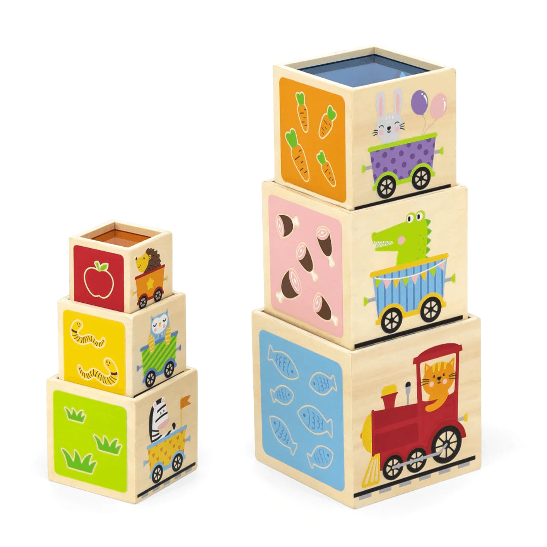 colourful wooden stacking cubes