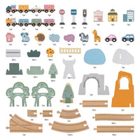 Thumbnail for Viga Toys - Wooden Train Set (92 pcs)