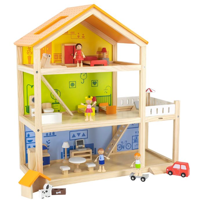 Viga Toys - Large Wooden Dollhouse