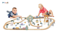 Thumbnail for Viga Toys - Wooden Train Set (92 pcs)